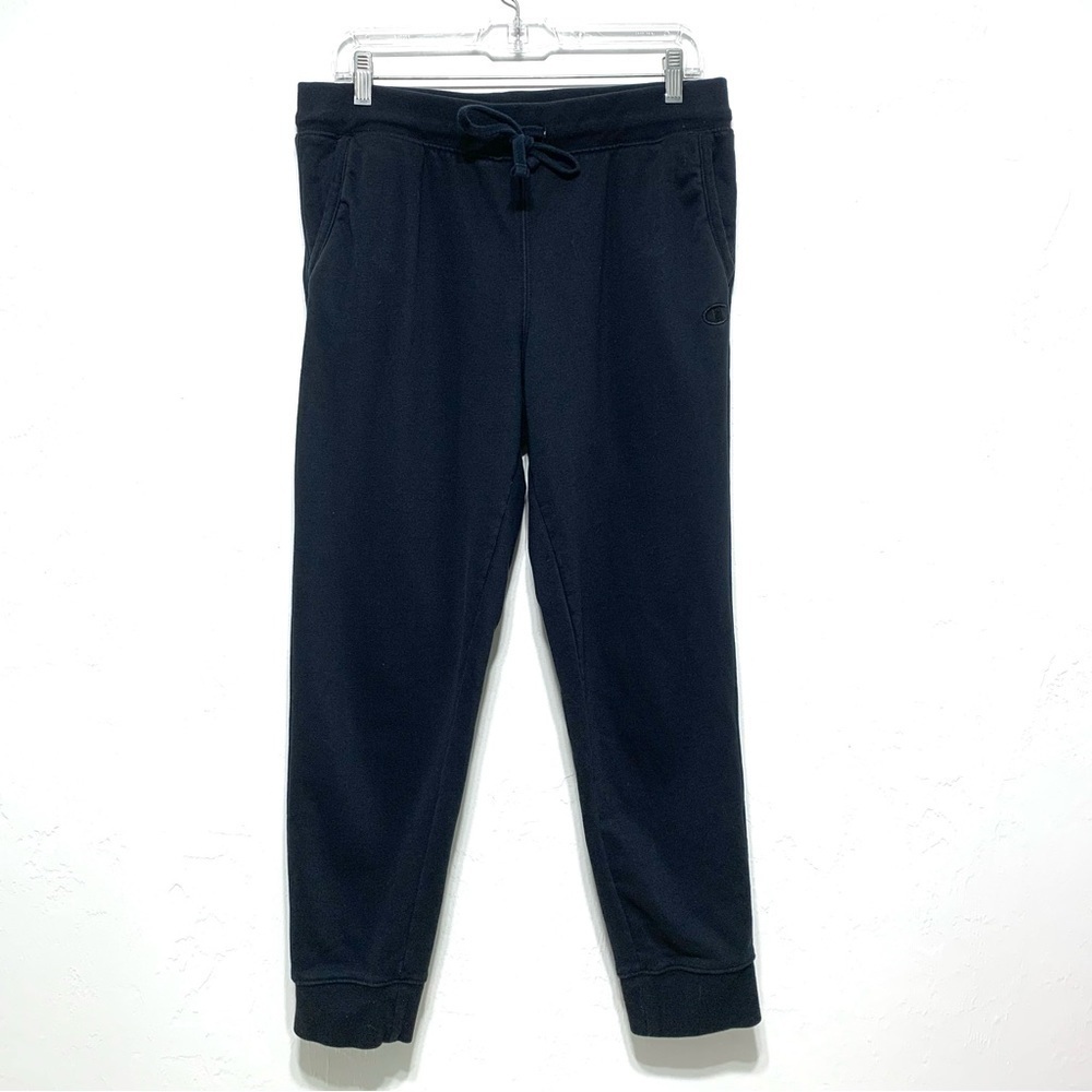 Champion Black Joggers Sweatpants Elastic Drawstring Waist size Medium